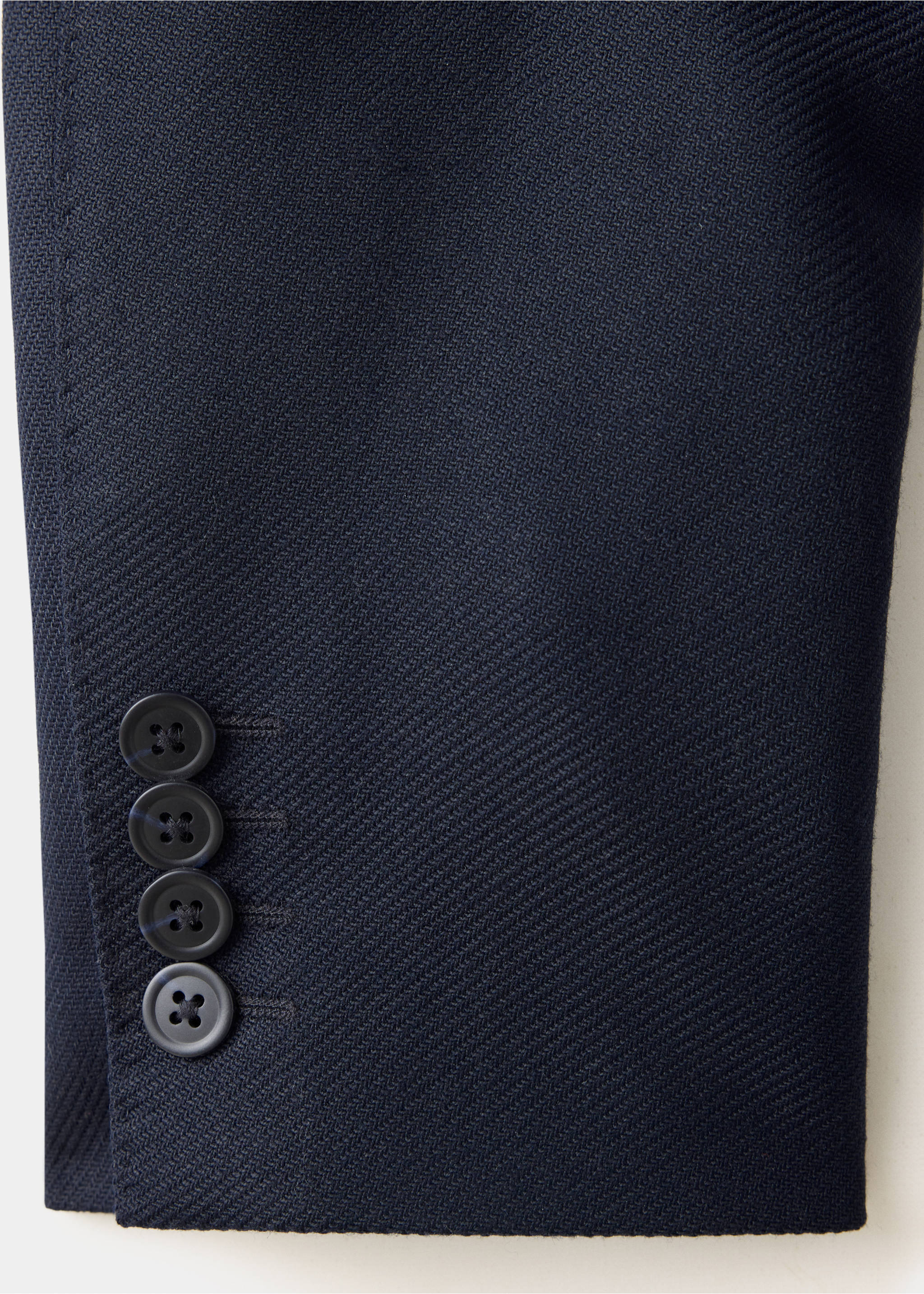 Slim fit wool blend blazer - Details of the article 8, Navy. Ref: 37006328-00.