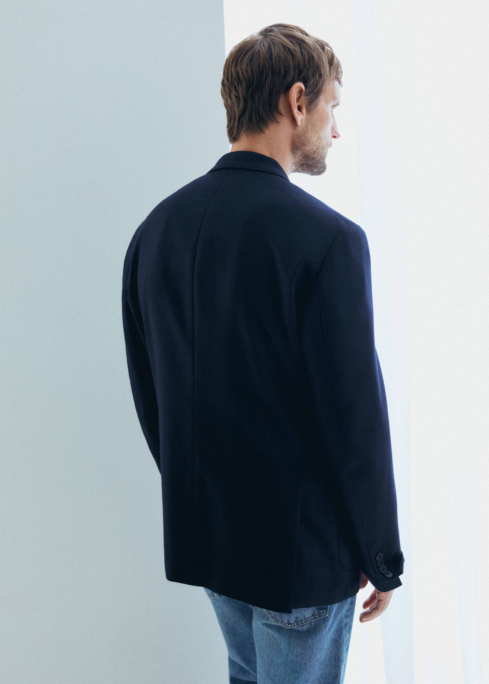 Slim fit wool blend blazer - Reverse of the article