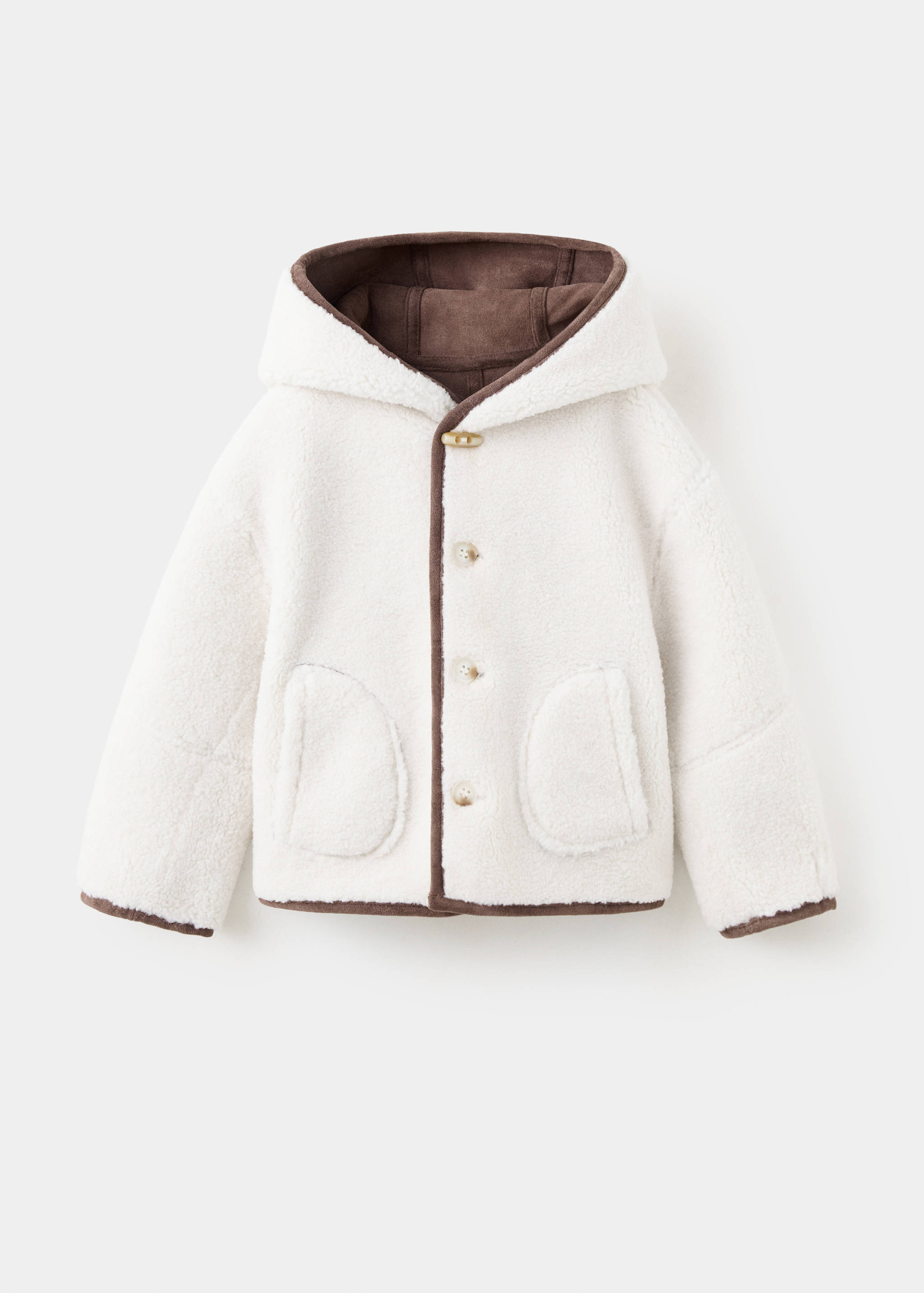 Suede effect sheepskin coat - Details of the article 8