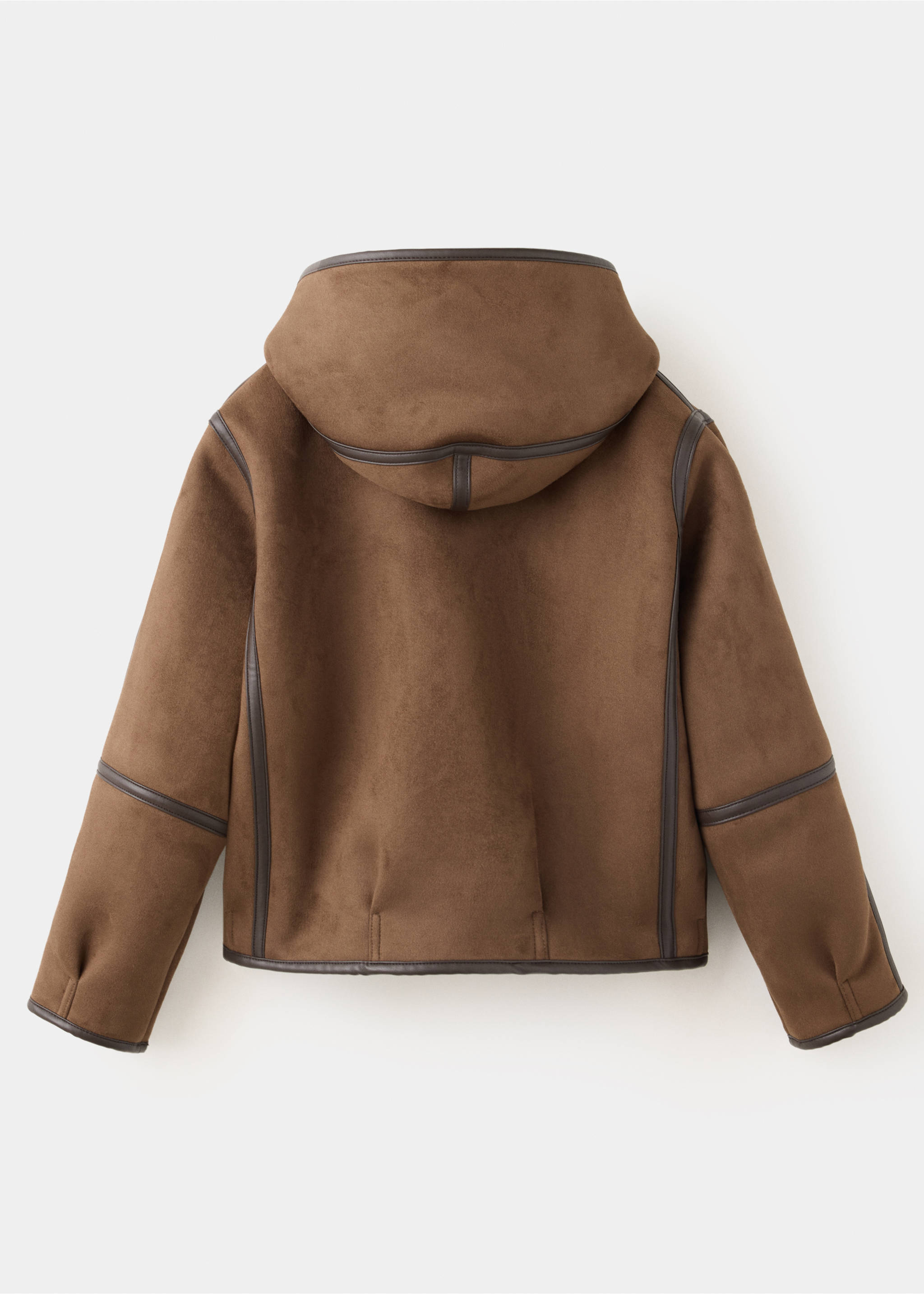 Suede effect sheepskin coat - Reverse of the article, Brown. Ref: 37006331-00.