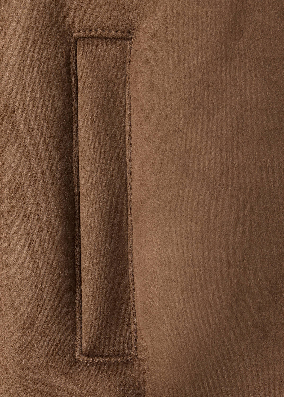 Suede effect sheepskin coat — Brown
