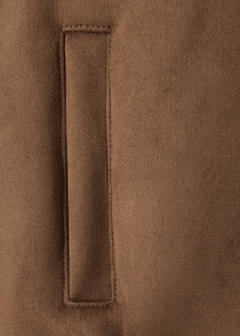 Suede effect sheepskin coat — Brown 8