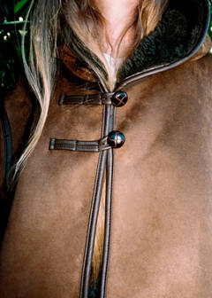 Suede effect sheepskin coat — Brown 5