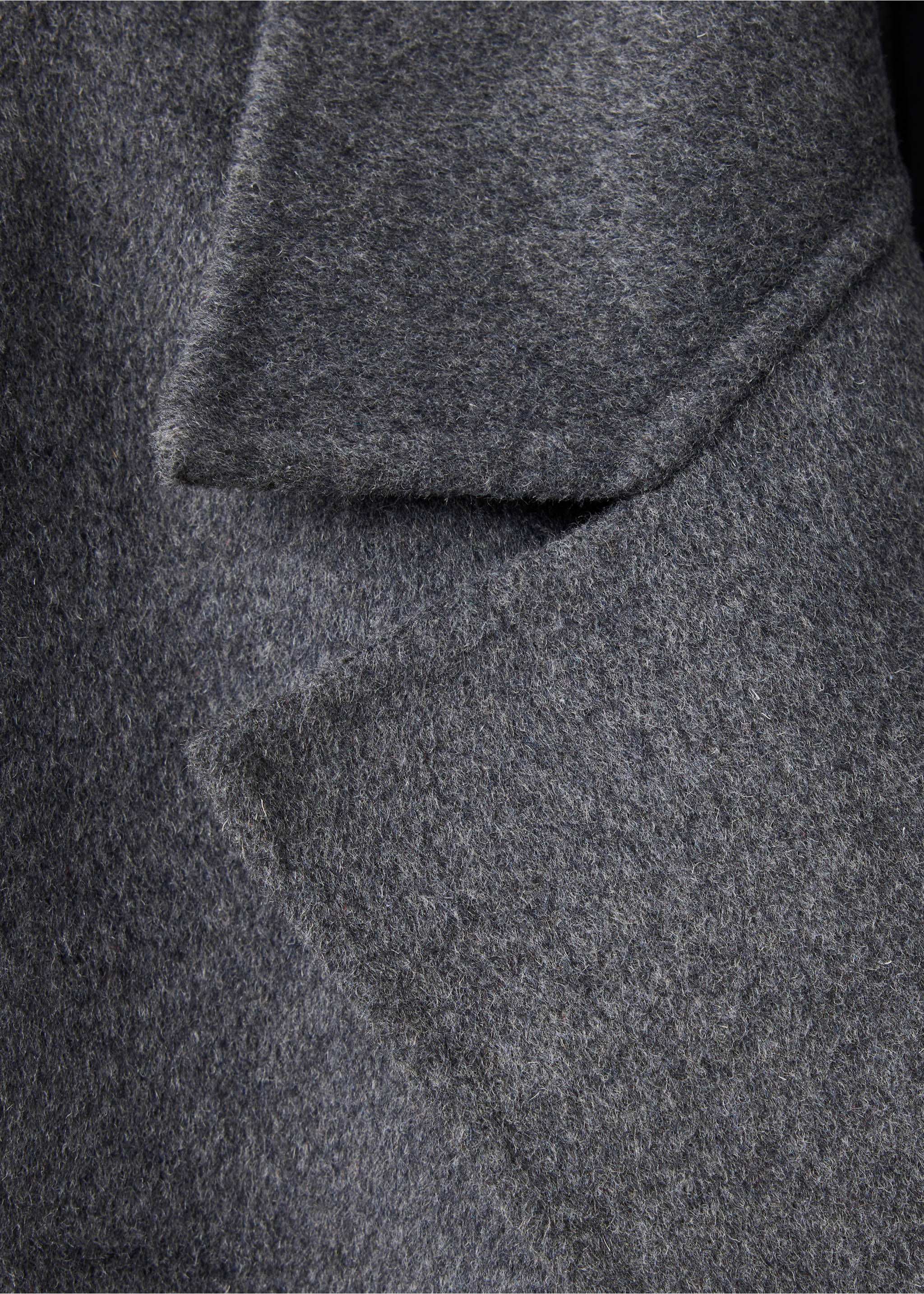 Handmade wool coat - Details of the article 8, Dark Heather Grey. Ref: 37006332-00.