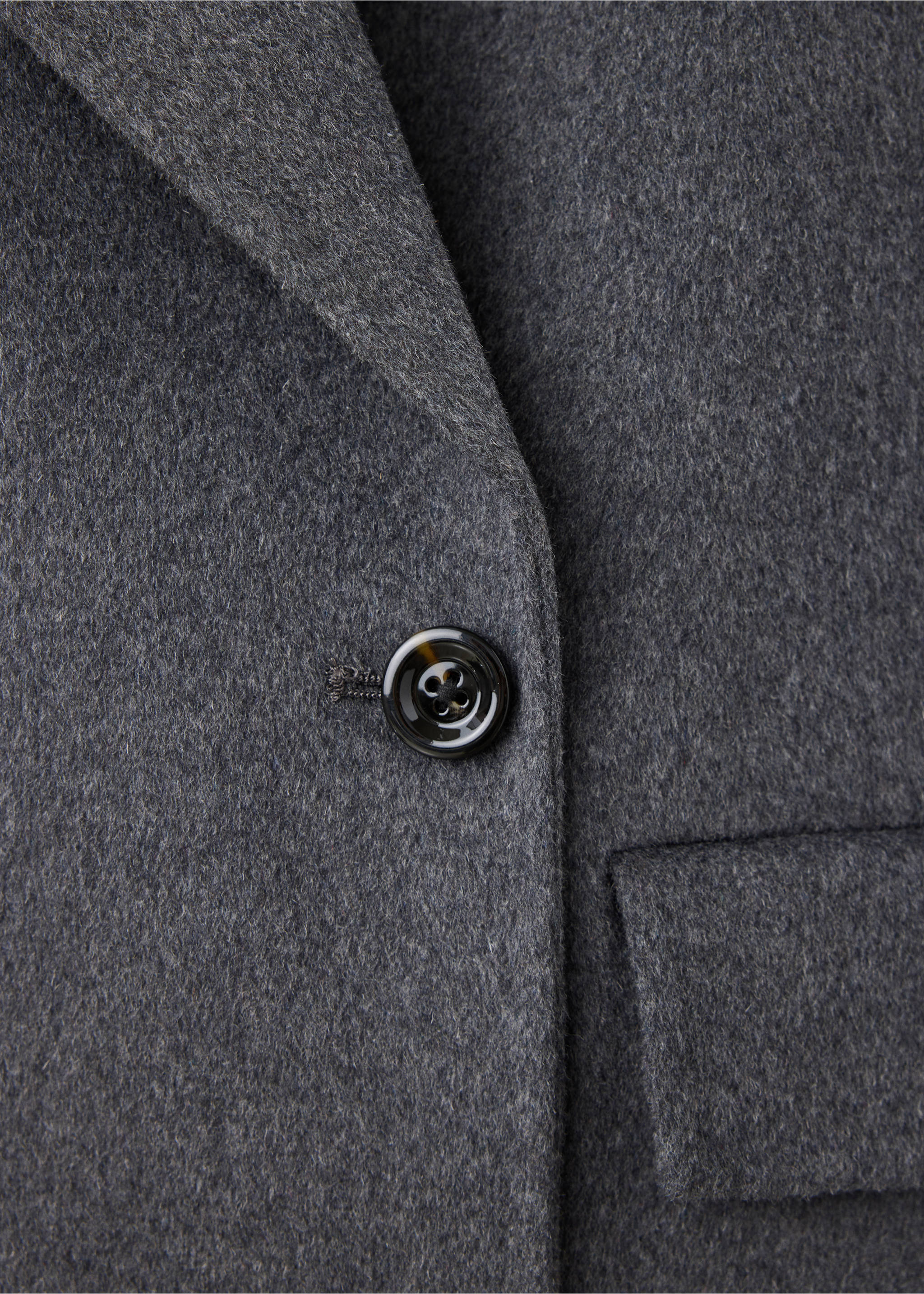 Handmade wool coat - Details of the article 0, Dark Heather Grey. Ref: 37006332-00.