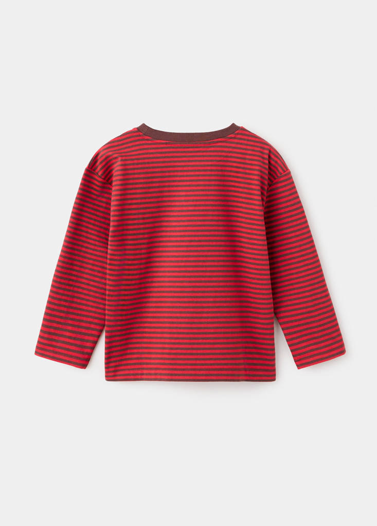 Striped oversized t-shirt — Maroon