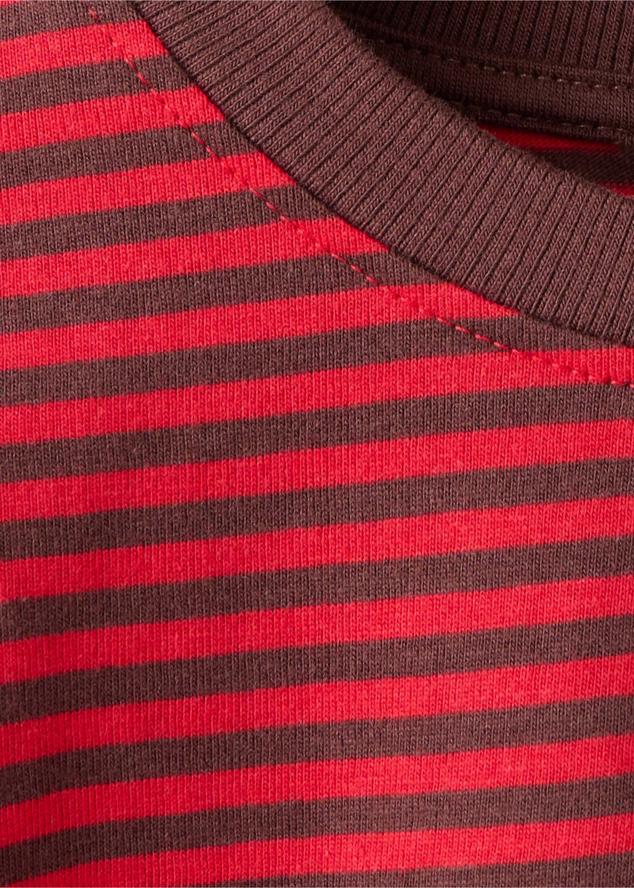 Gestreiftes Oversized-T-Shirt - Detail des Artikels 8, Granatrot. Ref: 37006334-00.