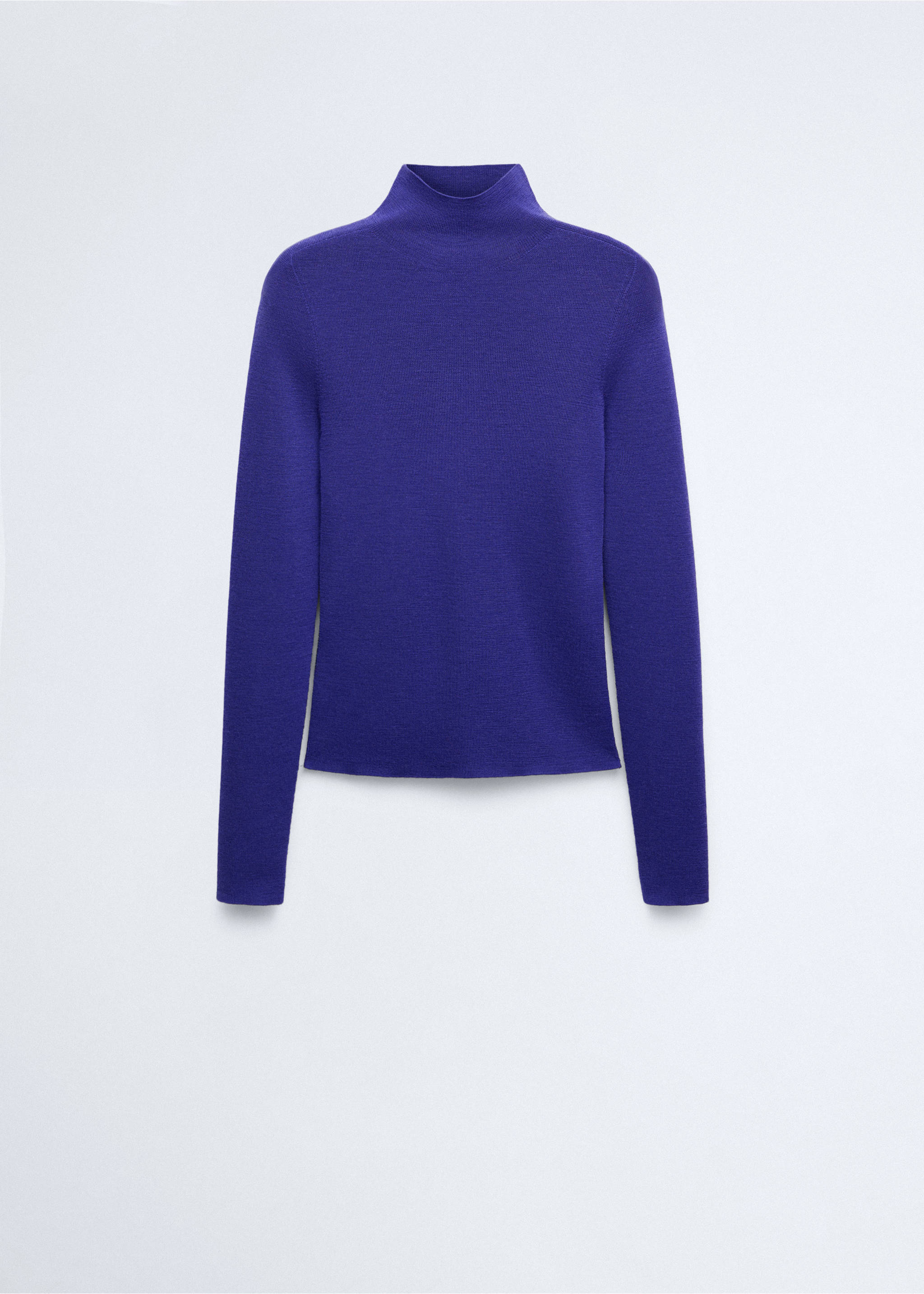 Pull-over 100 % laine col montant - Article sans modèle, Violet. Ref: 37006337-00.