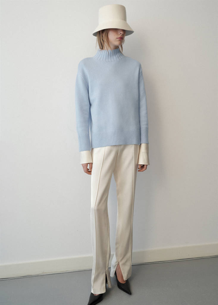 Turtleneck wool sweater — Sky Blue