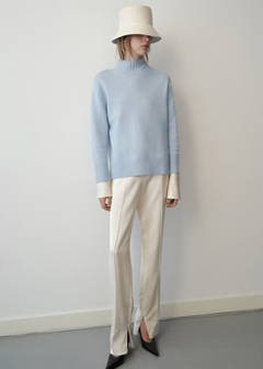 Turtleneck wool sweater — Sky Blue 2
