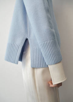 Turtleneck wool sweater — Sky Blue 4