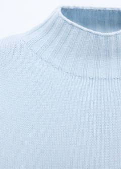 Turtleneck wool sweater — Sky Blue 6
