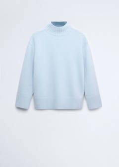 Turtleneck wool sweater — Sky Blue 5