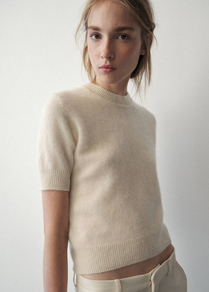 100% Wool Short-Sleeved Sweater