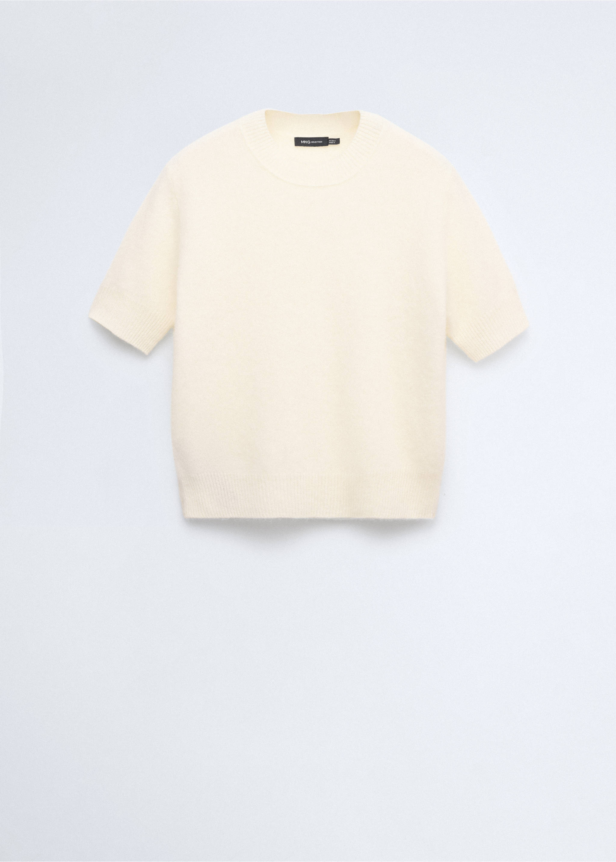 100% wool short-sleeved sweater - Article without model, White. Ref: 37006340-00.
