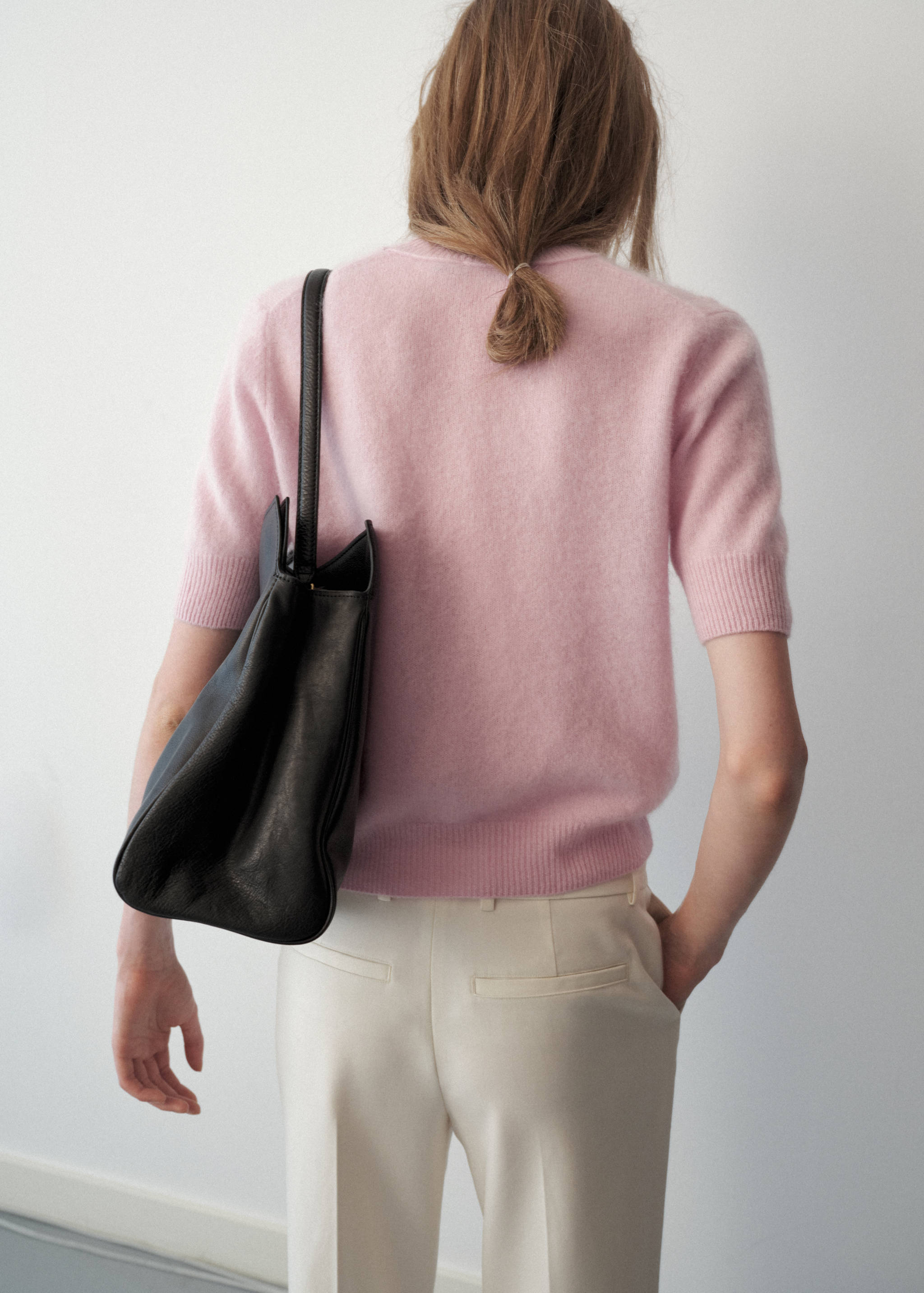 100% wool short-sleeved sweater - Reverse of the article