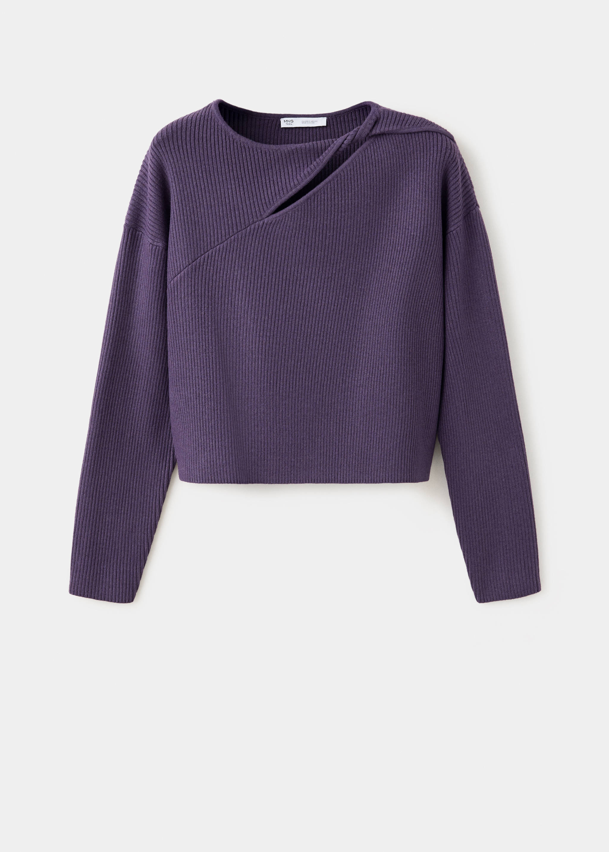 Ribbed jumper with cut-out detail - Article without model