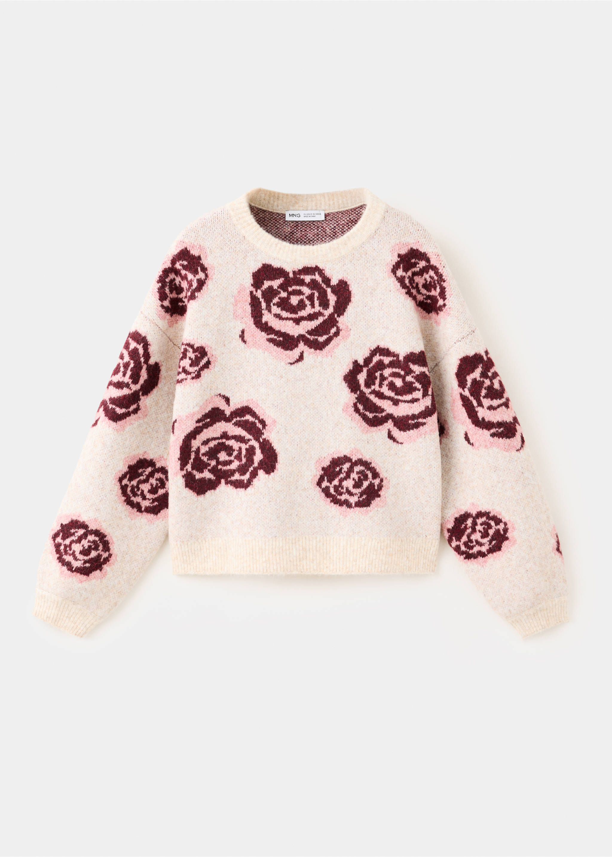 Jersey punto estampado floral - Artículo sin modelo, Beige. Ref: 37006345-00.