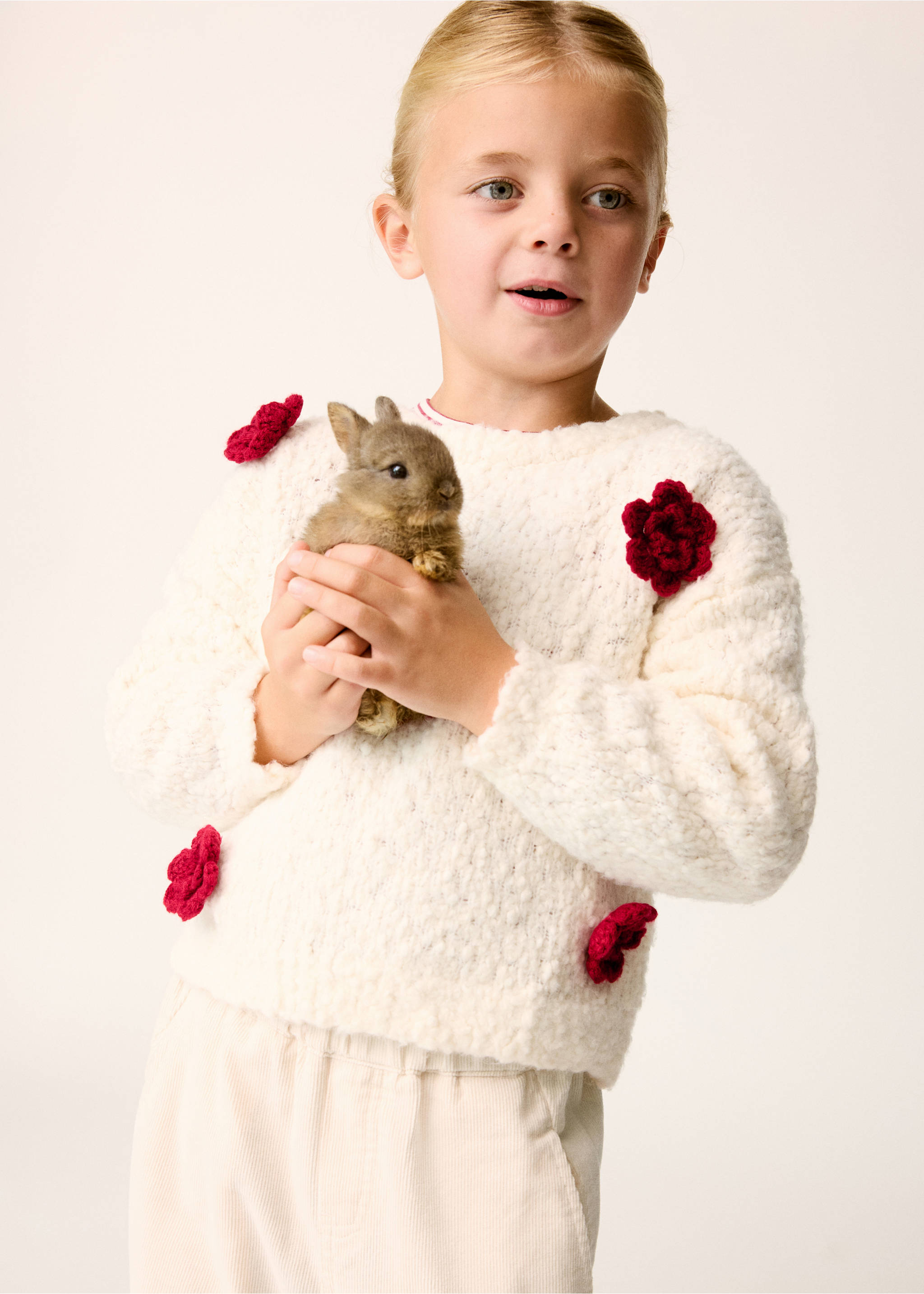 Jersey punto flores - Plano medio, Crudo. Ref: 37006346-00.
