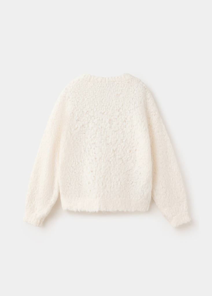 Flowers knit sweater — Ecru