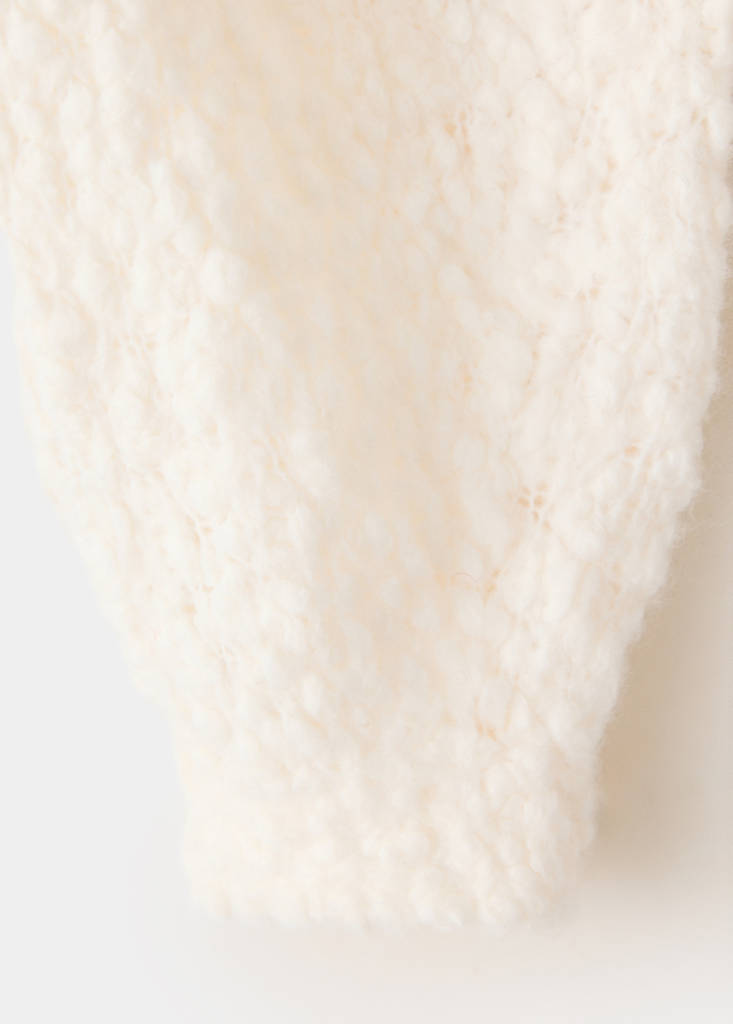 Flowers knit sweater — Ecru
