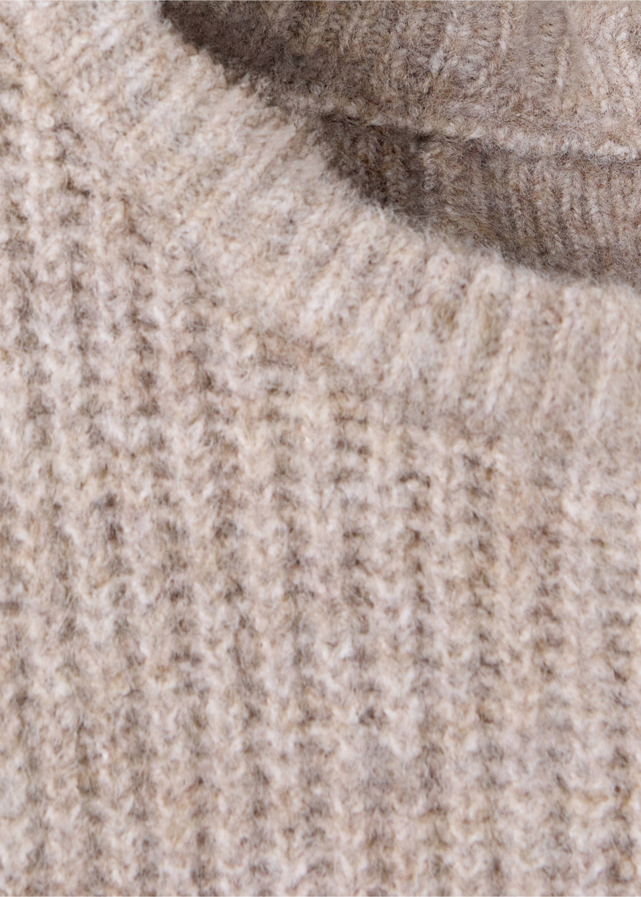 Oversized button-detail knit sweater - Details of the article 8, Medium Brown. Ref: 37006347-00.
