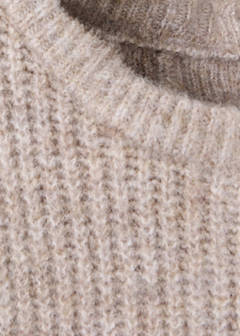 Oversized button-detail knit sweater — Medium Brown 5