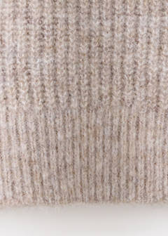 Oversized button-detail knit sweater — Medium Brown 7