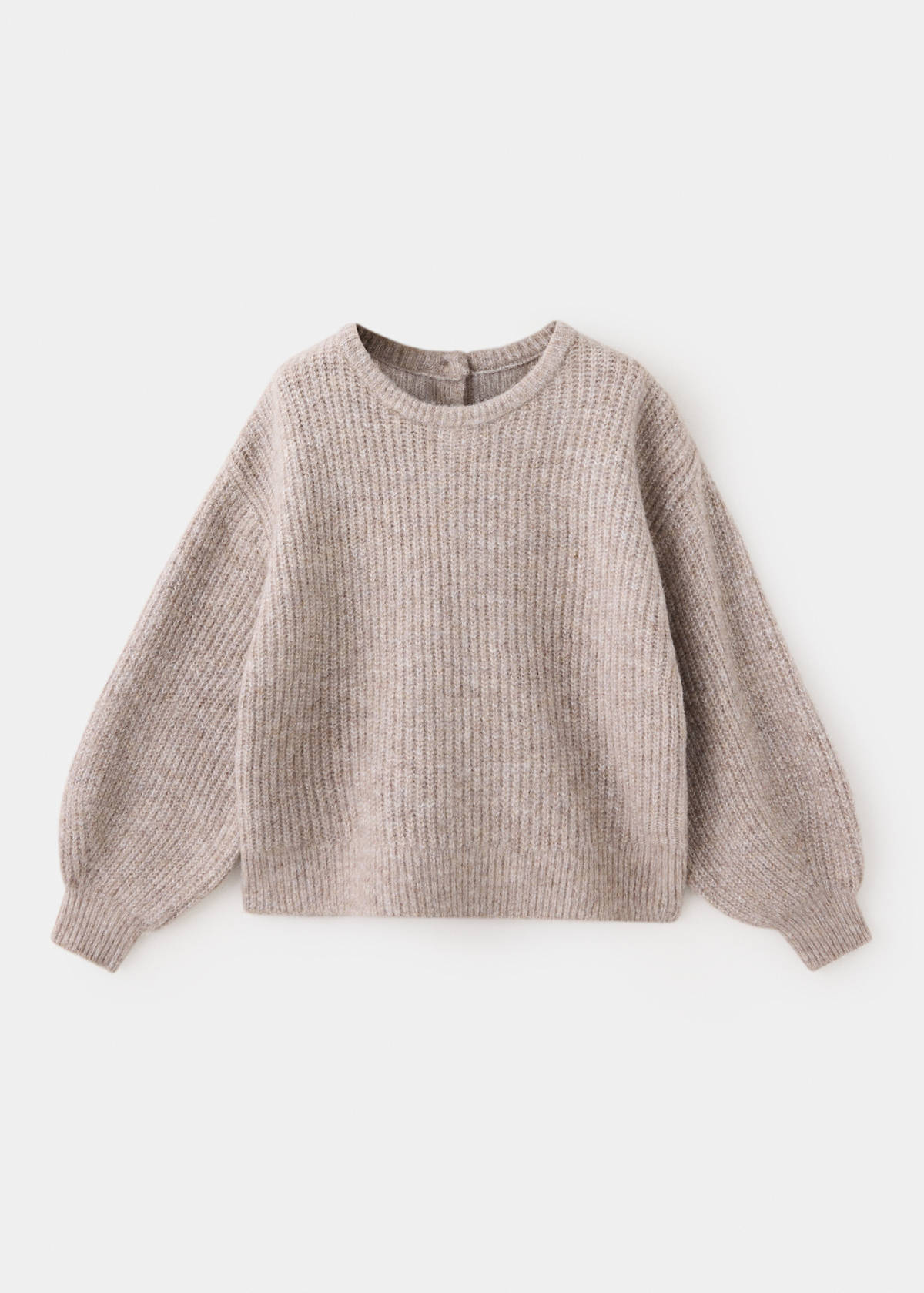 Oversized button-detail knit sweater — Medium Brown