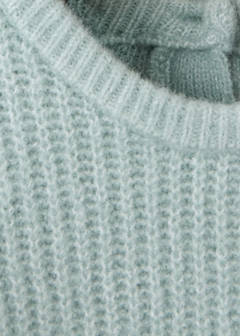Oversized button-detail knit sweater — Pastel Green 4
