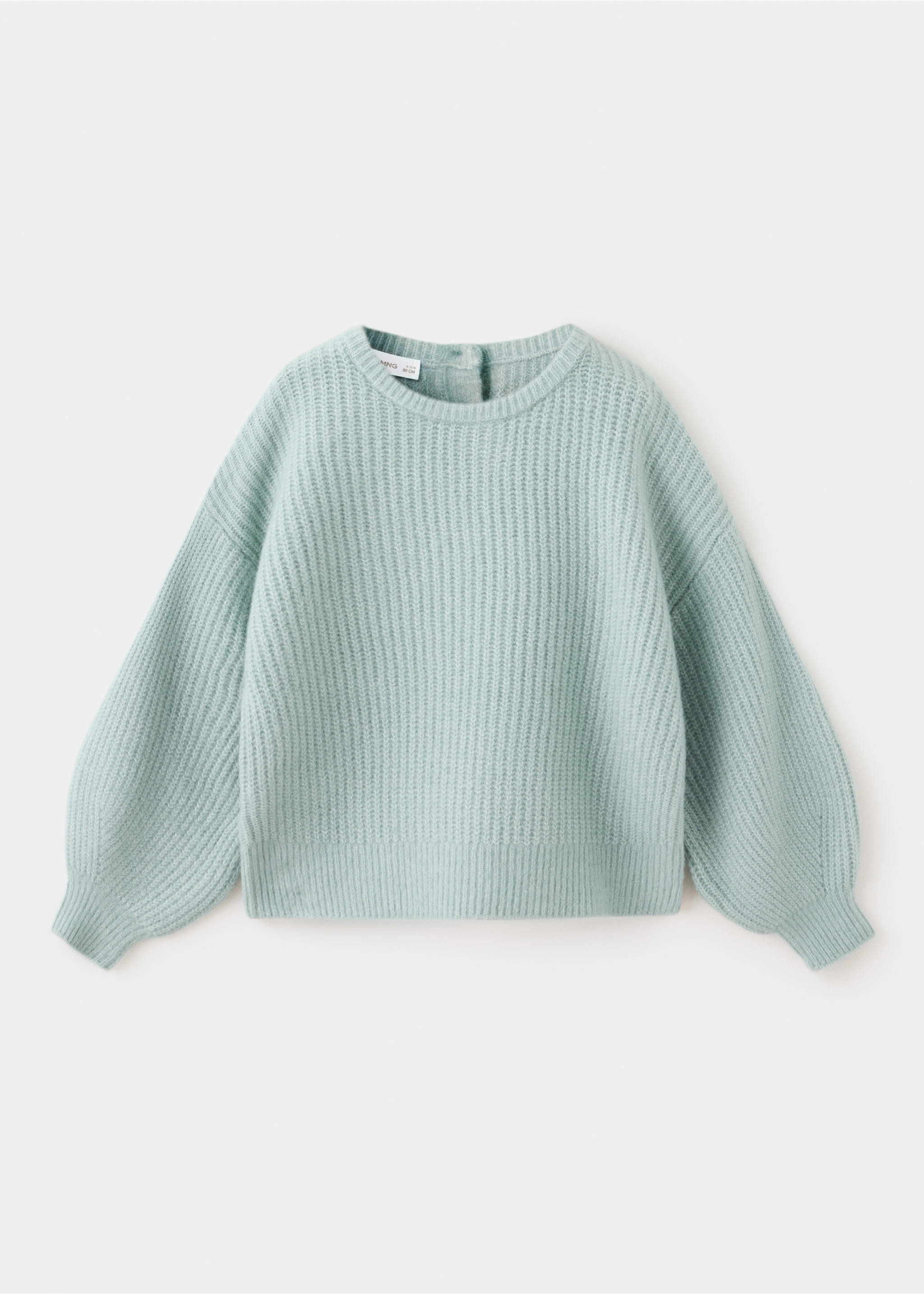 Oversized button-detail knit sweater - Article without model, Pastel Green. Ref: 37006347-00.