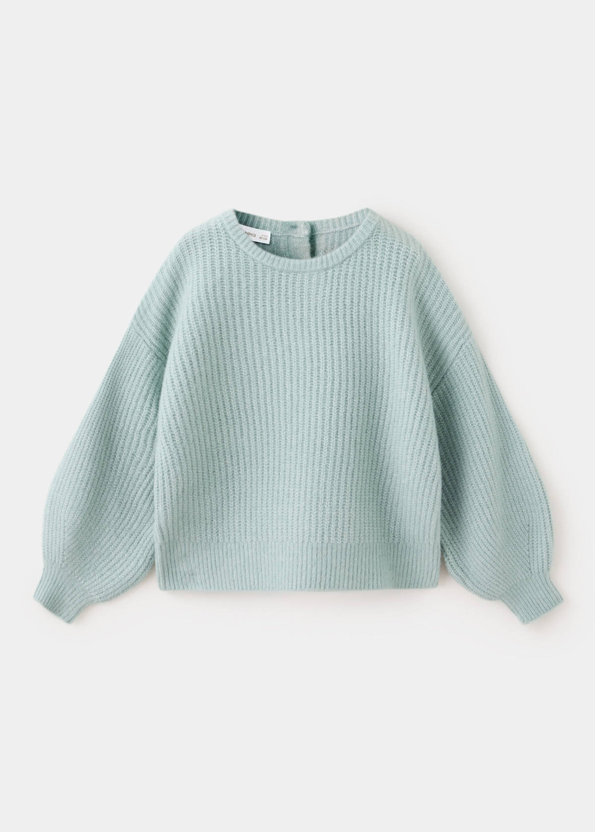 Oversized button-detail knit sweater — Pastel Green