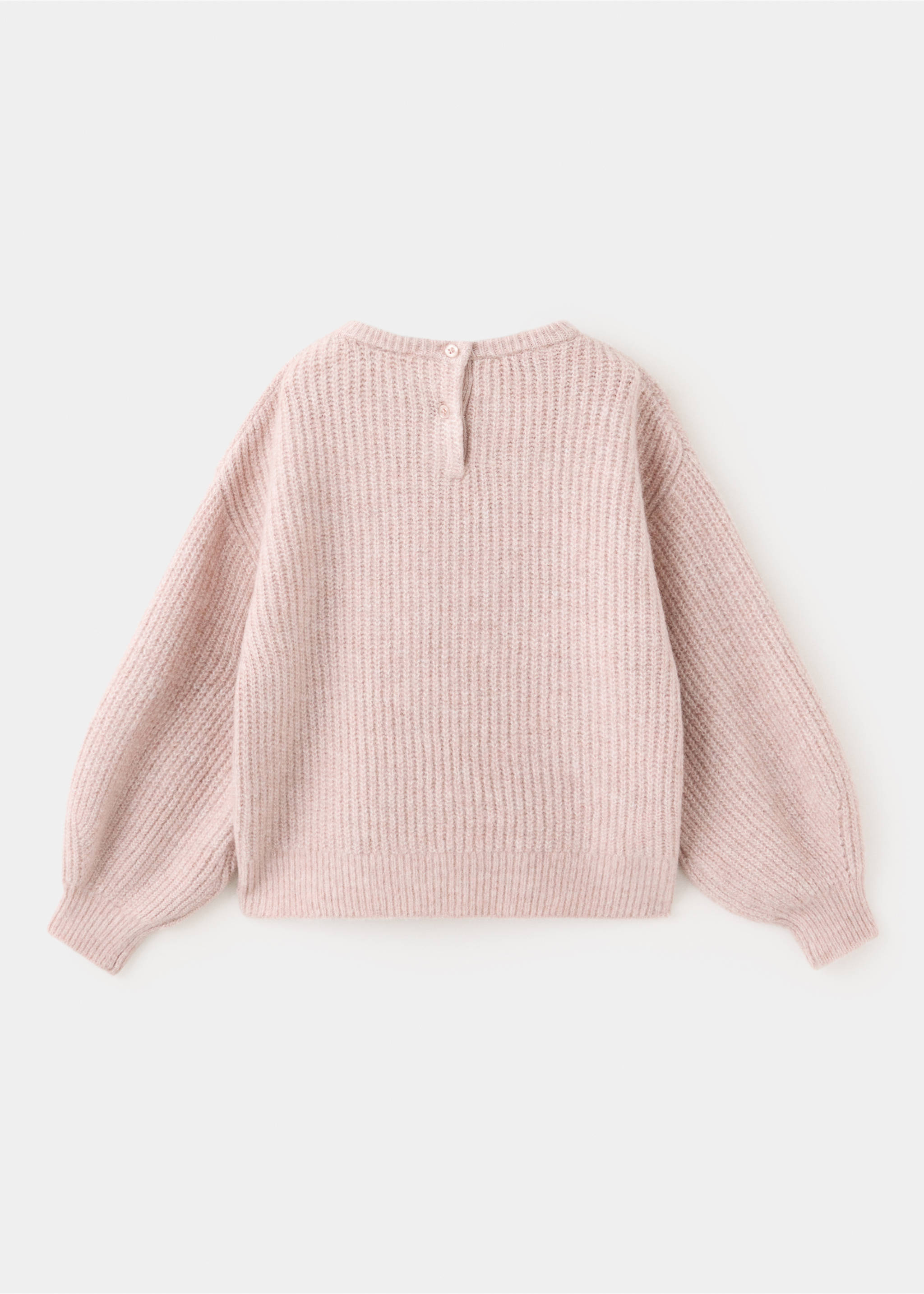 Oversized button-detail knit sweater - Reverse of the article, Pink. Ref: 37006347-00.