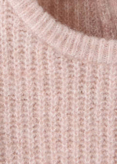 Oversized button-detail knit sweater — Pink 5