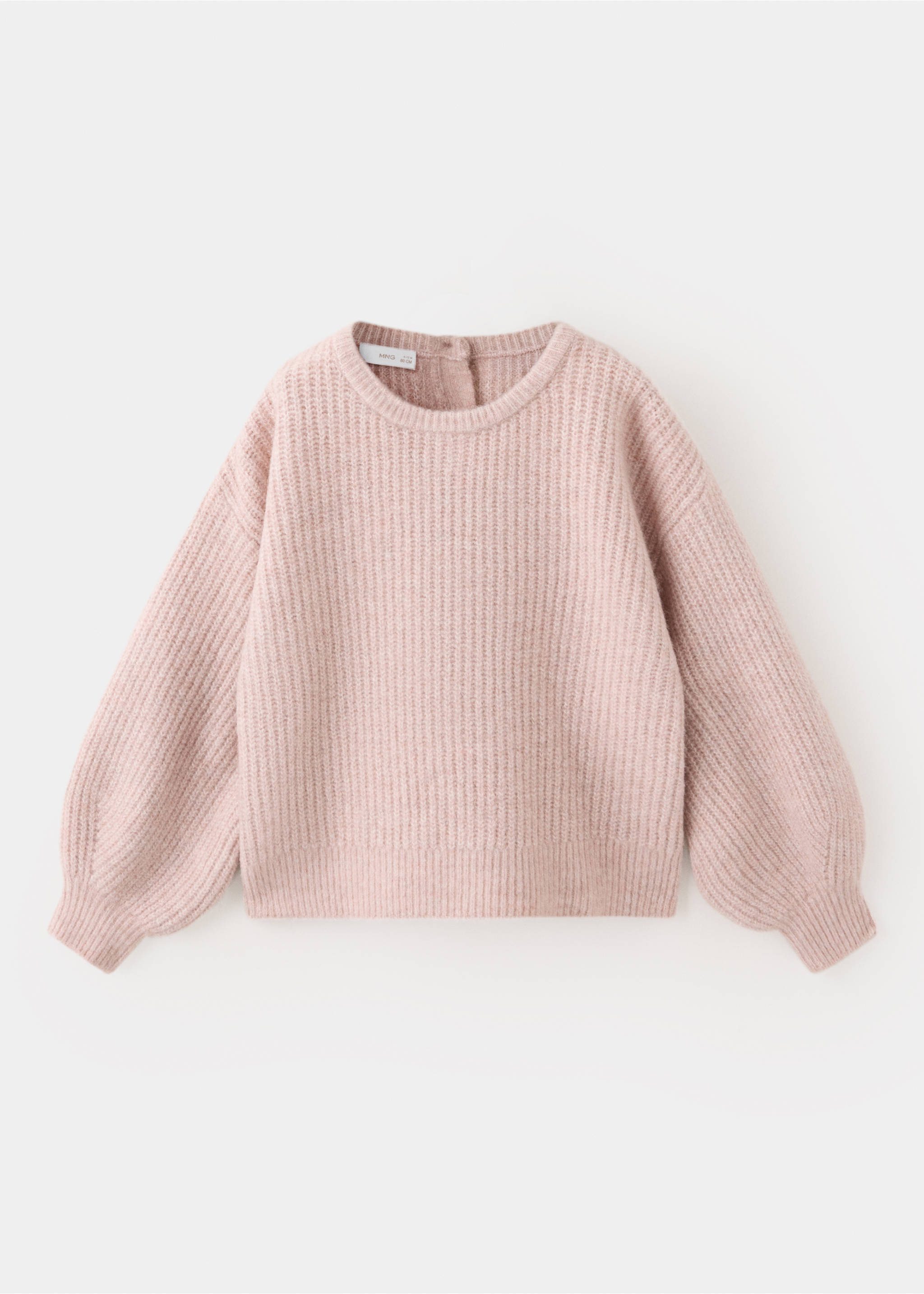 Oversized button-detail knit sweater - Article without model, Pink. Ref: 37006347-00.