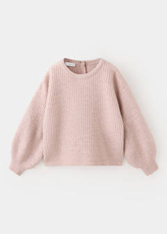 Oversized button-detail knit sweater — Pink 3