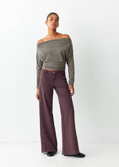 Wide-leg jeans with eyelets — Lilac 2