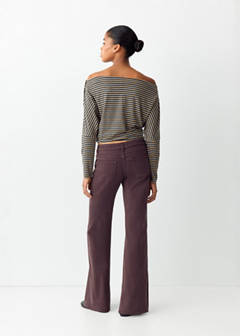 Wide-leg jeans with eyelets — Lilac 4
