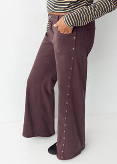 Wide-leg jeans with eyelets — Lilac 3
