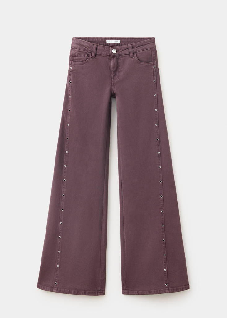 Trousers with metal eyelet details — Lilac