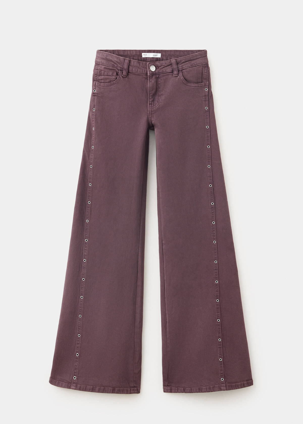 Wide-leg jeans with eyelets — Lilac