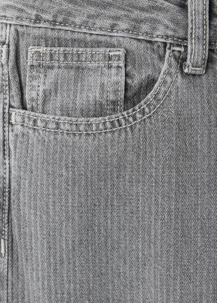 Wide-leg striped jacquard jeans — Denim Grey