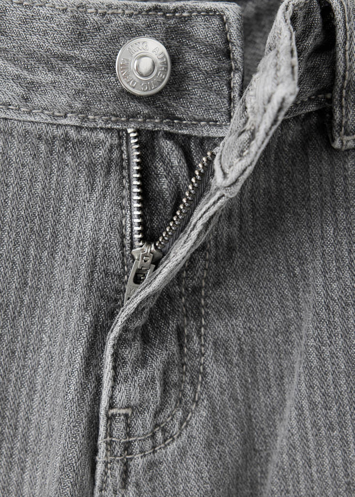 Wide-leg striped jacquard jeans — Denim Grey
