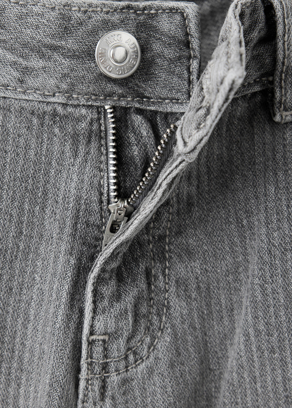 Wide leg striped jeans — Denim Grey