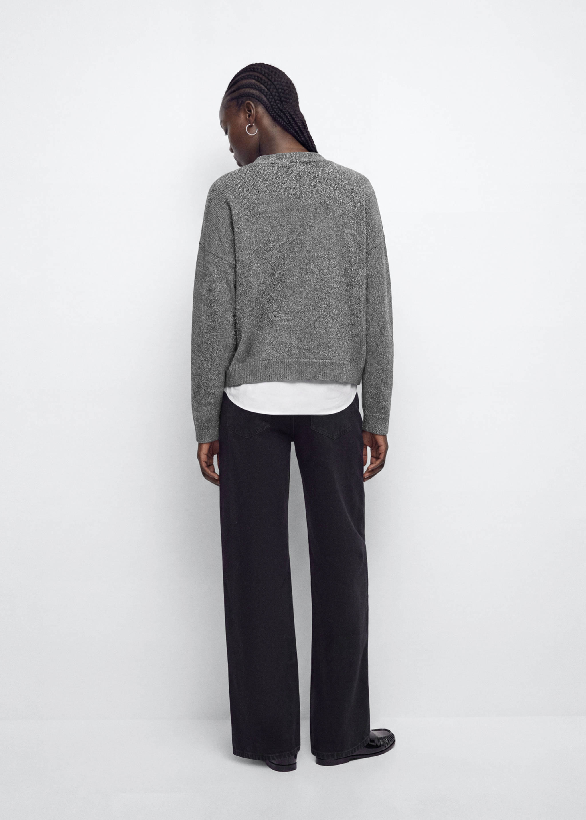 Knitted jumper with frayed openwork details - Reverse of the article