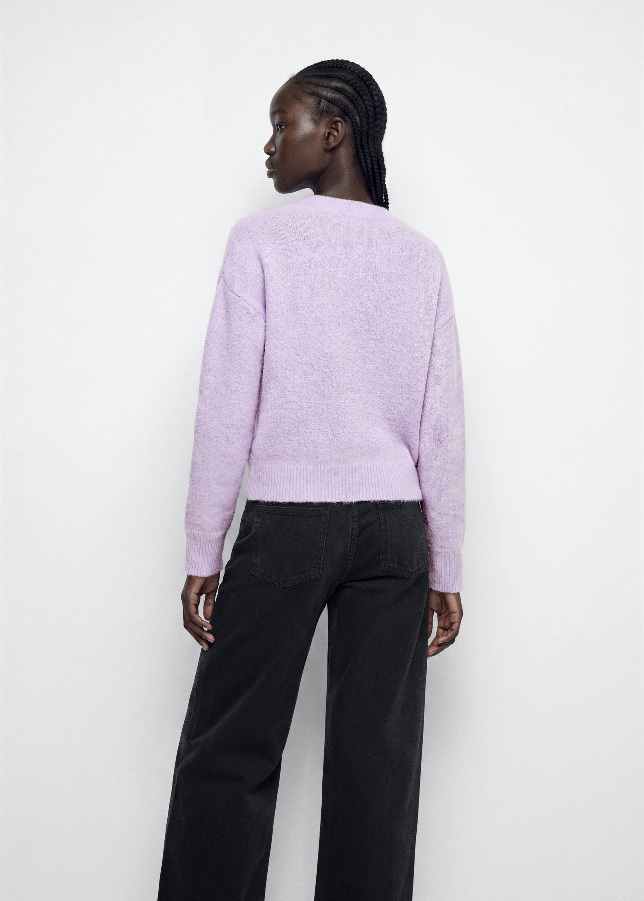 V-neck knitted jumper - Reverse of the article