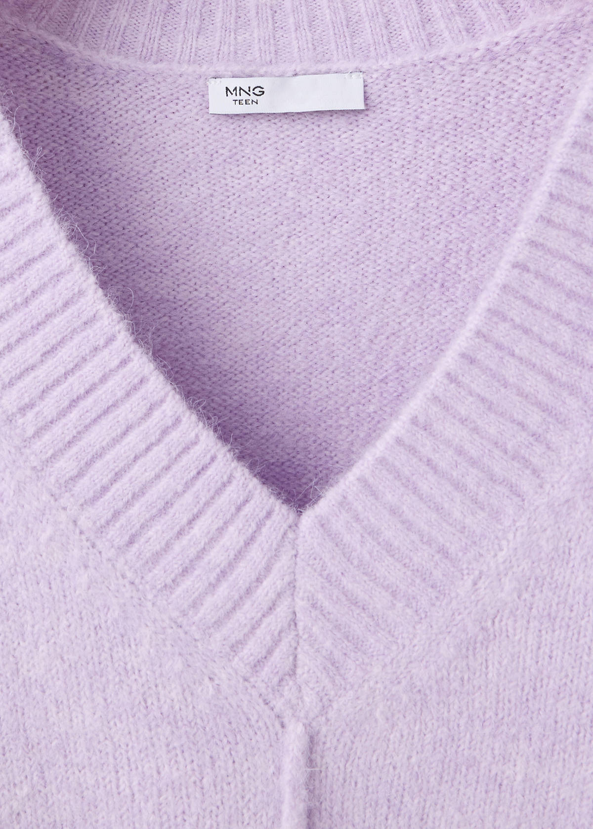 V-neck knitted jumper — Light/Pastel Purple