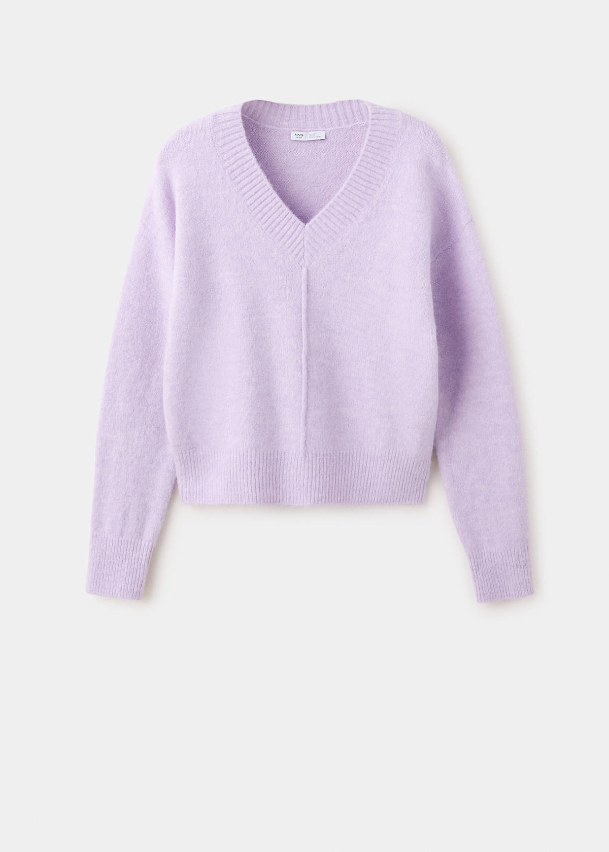 V-neck knitted jumper — Light/Pastel Purple