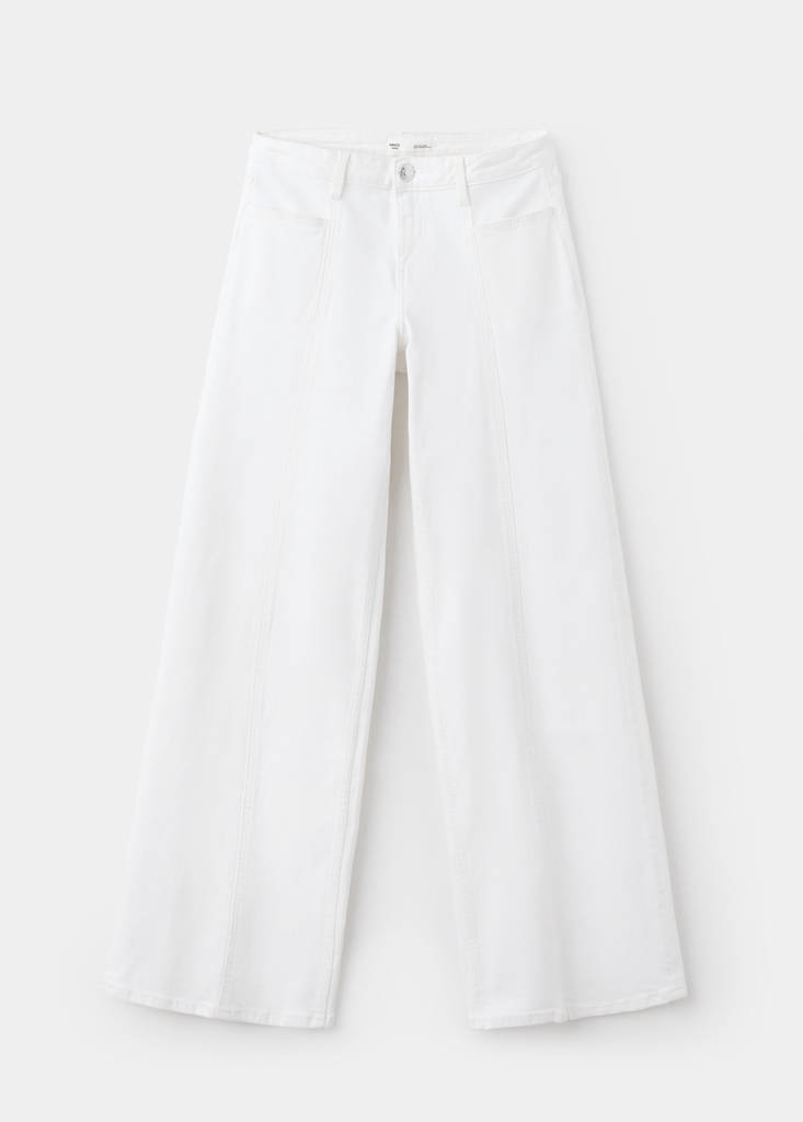 Wide-leg white wash jeans — Off White