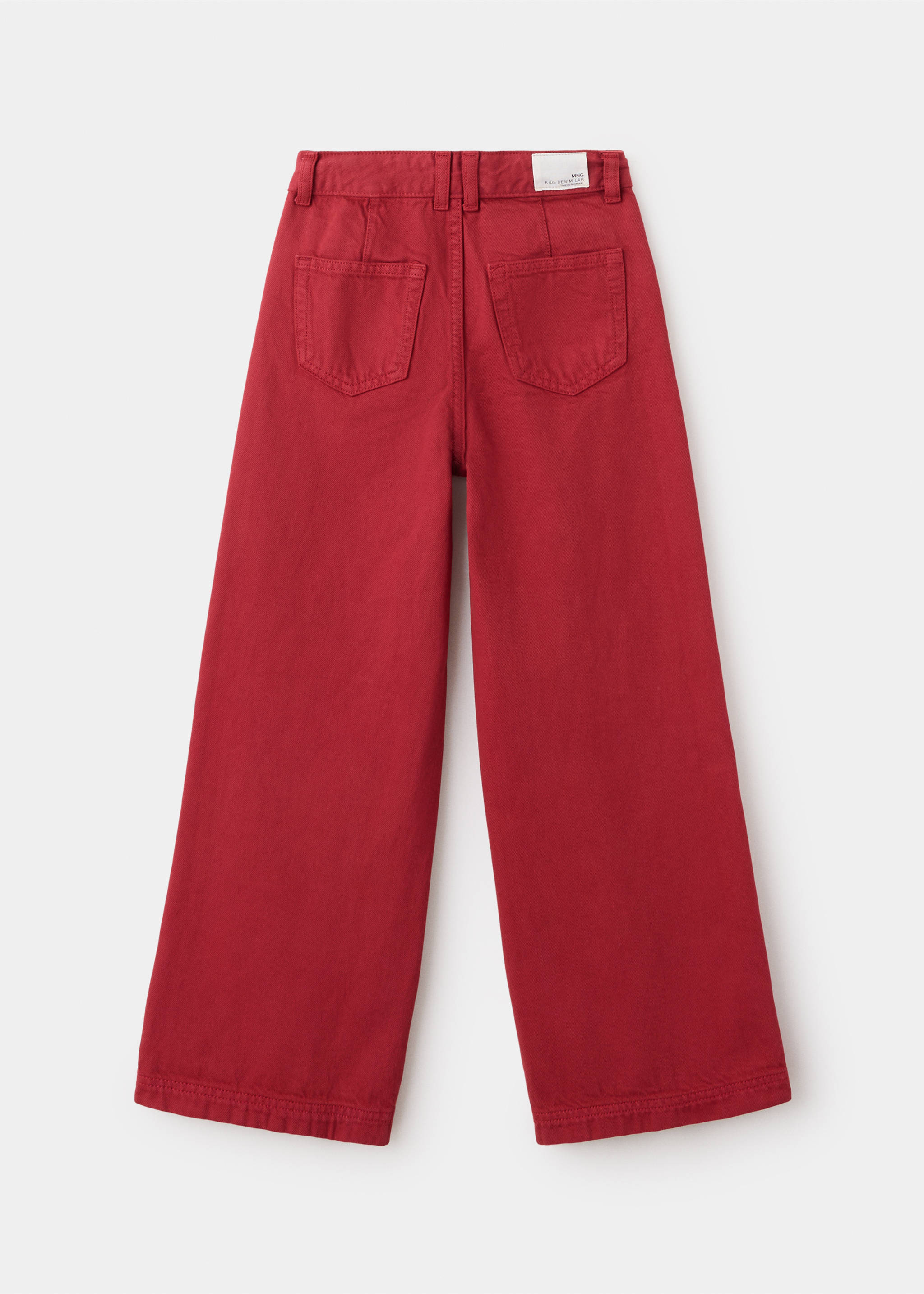 Calças de ganga wide leg com botões - Verso do artigo, Vermelho. Ref: 37006355-00.